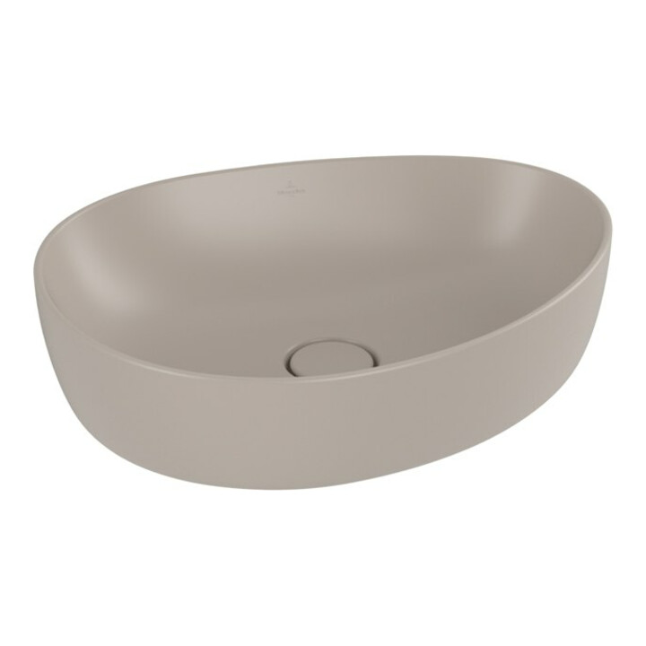 V&B Lavabo à poser ANTAO 51x40 cm, asym., sans trop-plein, amande C-plus