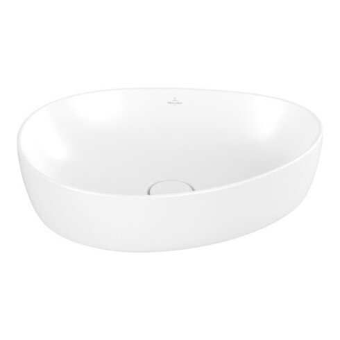V&B Lavabo à poser ANTAO 51x40cm, asym., sans trop-plein, blanc mat C-plus