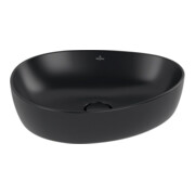 V&B Lavabo à poser ANTAO 51x40cm, asym., sans trop-plein, noir pur C-plus