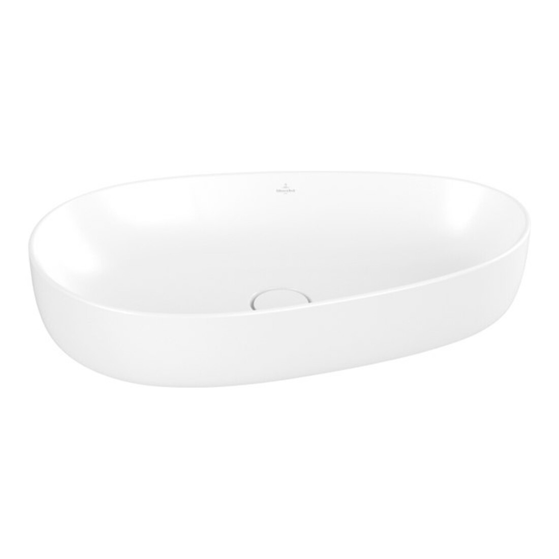 V&B Lavabo à poser ANTAO 65x40 cm, asym., sans trop-plein, blanc mat C-plus