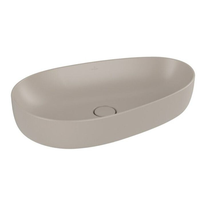 V&B Lavabo à poser ANTAO 65x40cm, asym., sans trop-plein, amande C-plus