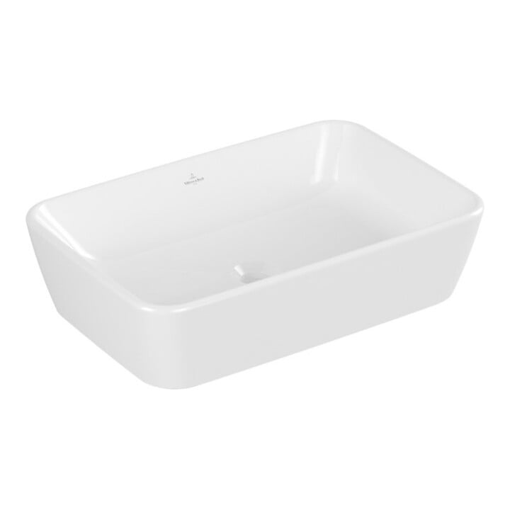 V&B Lavabo à poser Architectura 60x40 cm, carré, avec trop-plein, blanc