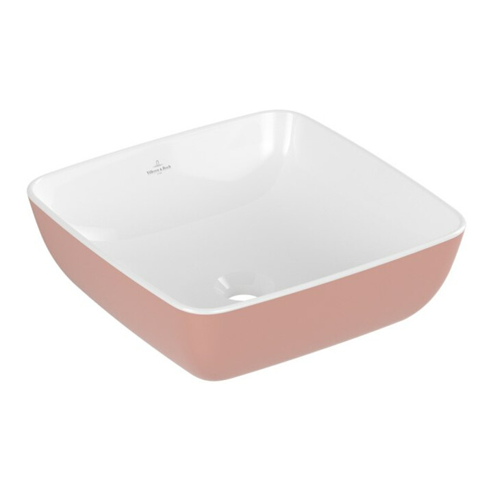 V&B Lavabo à poser Artis 41x41 cm, blanc, sans trou robinet, sans trop-plein, Powder
