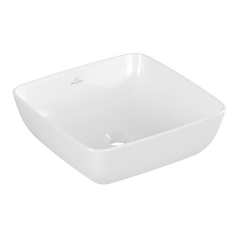 V&B Lavabo à poser Artis 41x41cm, blanc, sans trou robinet, sans trop-plein, C+