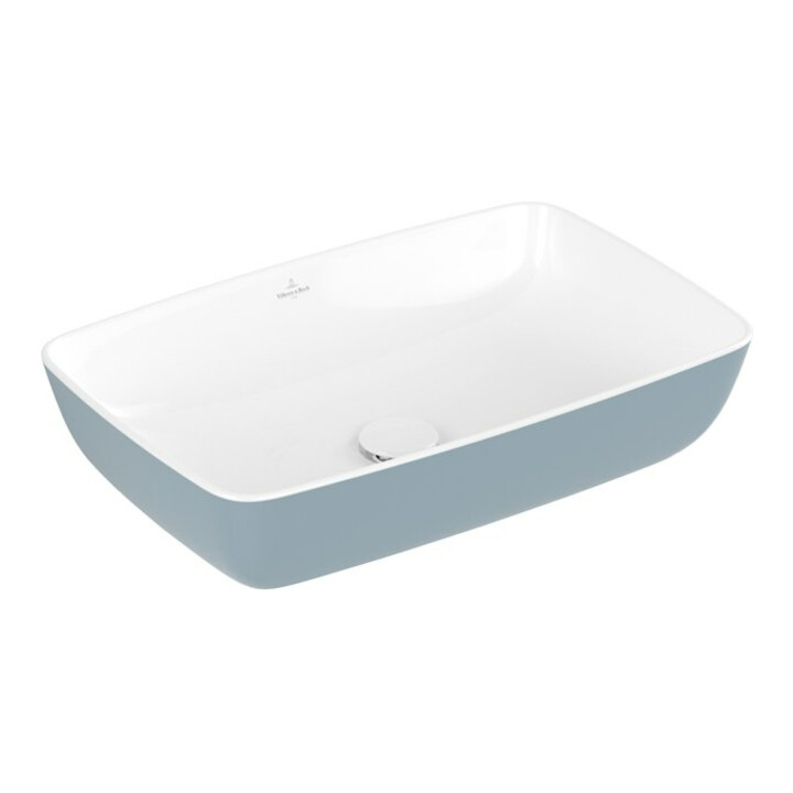 V&B Lavabo à poser Artis 58x38 cm, blanc mat, sans trou de robinet, sans trop-plein, Frozen