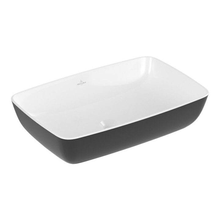 V&B Lavabo à poser Artis 58x38 cm, sans trop-plein, sans trou de robinet, bleu charbon