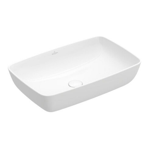 V&B Lavabo à poser Artis 58x38cm, angle, sans trou robinet, sans trop-plein, blanc