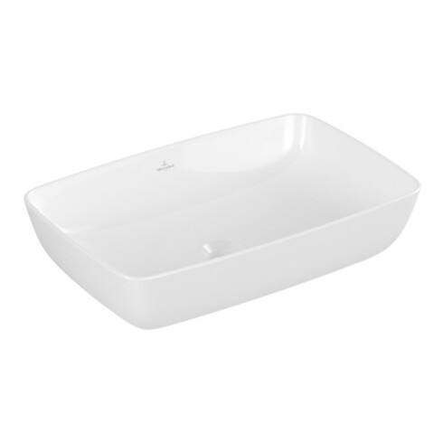 V&B Lavabo à poser Artis 58x38cm, angle, sans trou robinet, sans trop-plein, blanc