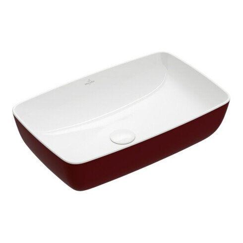 V&B Lavabo à poser Artis 58x38cm, sans trop-plein, Bordeaux