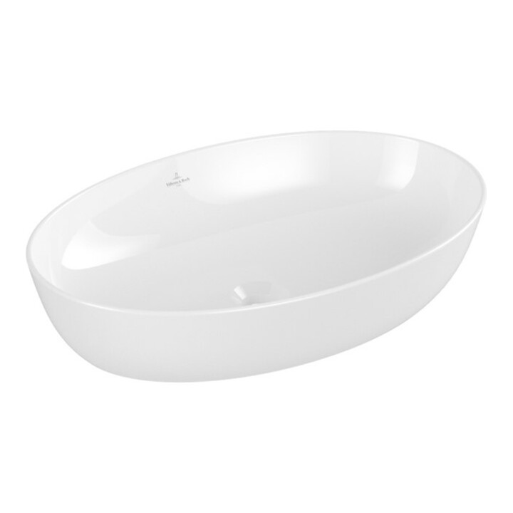 V&B Lavabo à poser Artis 61x41 cm, ovale, sans trou robinet, sans trop-plein, blanc brillant C+