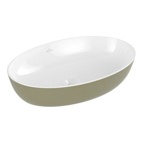 V&B Lavabo à poser Artis 61x41cm, sans trou robinet, sans trop-plein, Sage Green