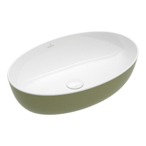 V&B Lavabo à poser Artis 61x41cm, sans trou robinet, sans trop-plein, Sage Green