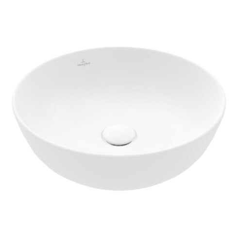 V&B Lavabo à poser Artis d 43 cm, rond, sans robinet, sans trop-plein, blanc brillant C+