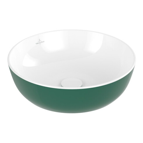 V&B Lavabo à poser Artis d 43 cm, rond, sans trou robinet, sans trop-plein, Forest