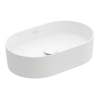 V&B Lavabo à poser Collaro 56x36cm, sans trop-plein, stone white C-plus
