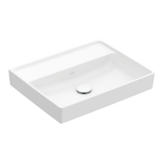 V&B Lavabo Collaro 55x44 cm, sans trop-plein, sans trou, blanc pierre C-plus