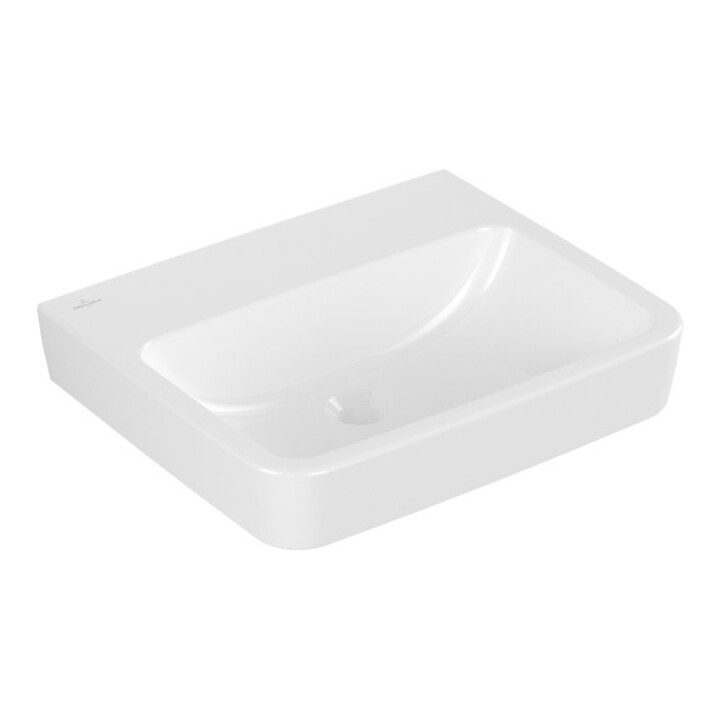 V&B Lavabo encastré/sur plan O.NOVO 55x46cm, angle, sans trou robinet, blanc C-plus