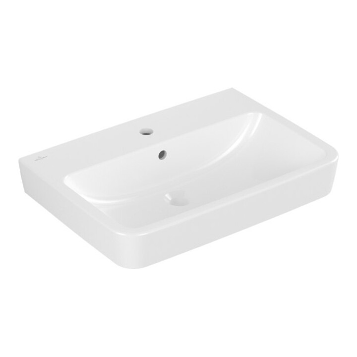 V&B Lavabo encastré/sur plan O.Novo 65x46cm, évac. lat., 1 trou, blanc A-bac C+