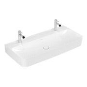 V&B Lavabo Finion 100x47 cm, 2 Trous Robinet, sans trop-plein, blanc pierre C+