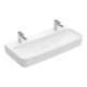 V&B Lavabo Finion 100x47 cm, 2 Trous Robinet, Sans Trop-plein, US Fermé, Blanc C+-3