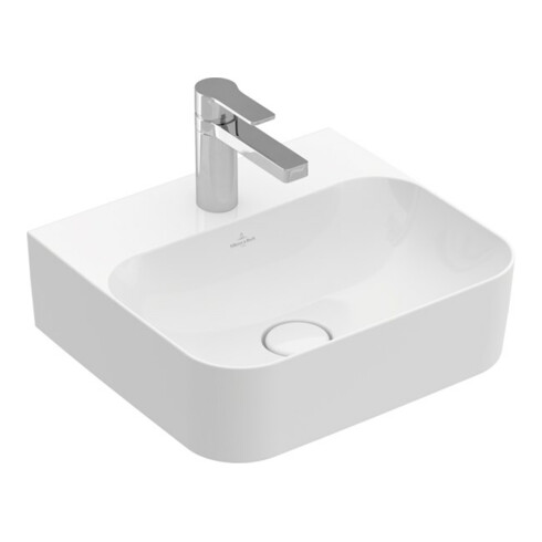 V&B Lavabo Finion 43x39 cm, 1 Trous, trop-plein, US fermé, blanc C+