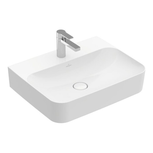V&B Lavabo Finion 60x47 cm, avec trou robinet, sans trop-plein, blanc C+