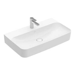 V&B Lavabo Finion 80x47cm, avec trou pour robinetterie, sans trop-plein, blanc C+