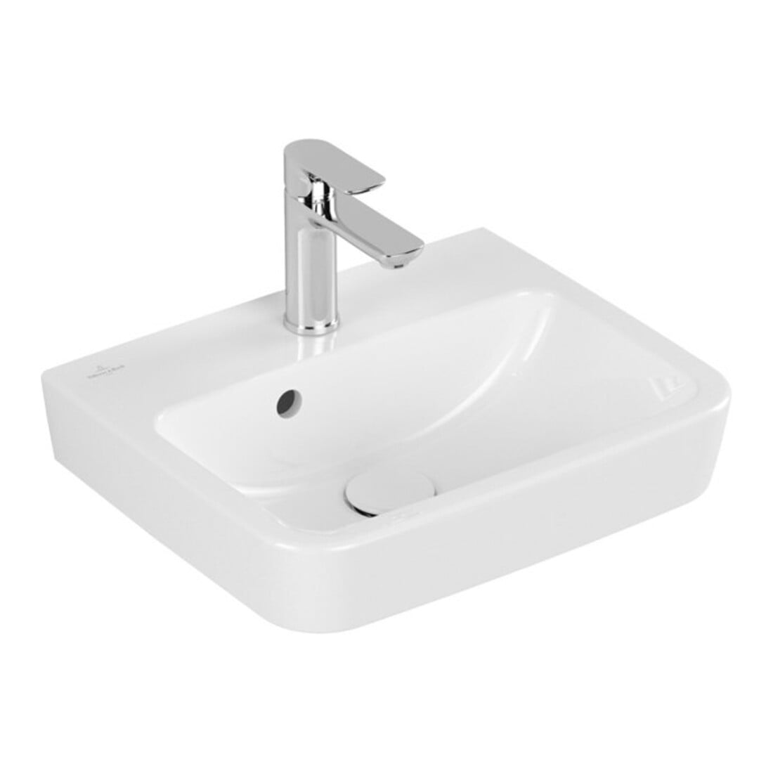 V&B Lavabo mural O.Novo 45x37 cm, blanc, avec trou robinet, trop-plein, A-bac C+