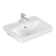 V&B Lavabo Newo 55x44 cm, blanc, angle, 1 trou robinet, avec trop-plein