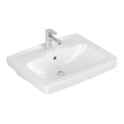 V&B Lavabo Newo 60x47 cm, blanc, angle, 1 trou robinet, avec trop-plein