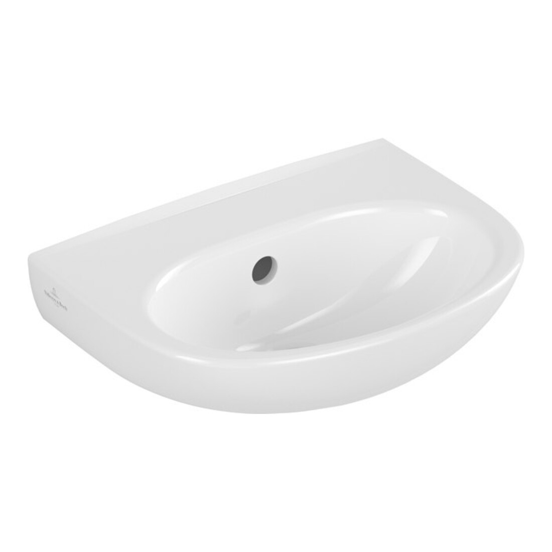 V&B Lavabo O.Novo 36x27,5 cm, ovale, avec trop-plein, installation latérale HL, blanc