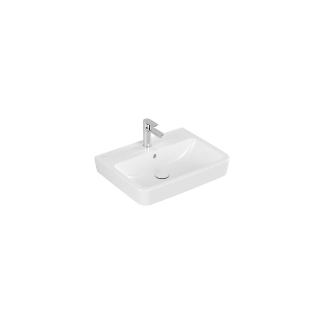 V&B Lavabo O.NOVO 60x46cm, carré, avec trop-plein, avec trou robinet, blanc