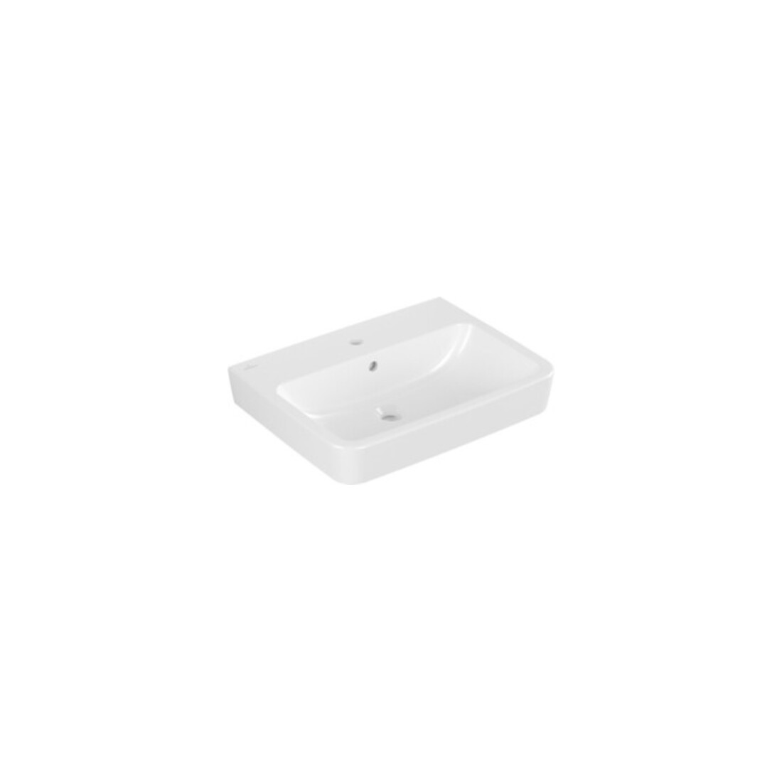V&B Lavabo O.NOVO 60x46cm, carré, avec trop-plein, avec trou robinet, blanc