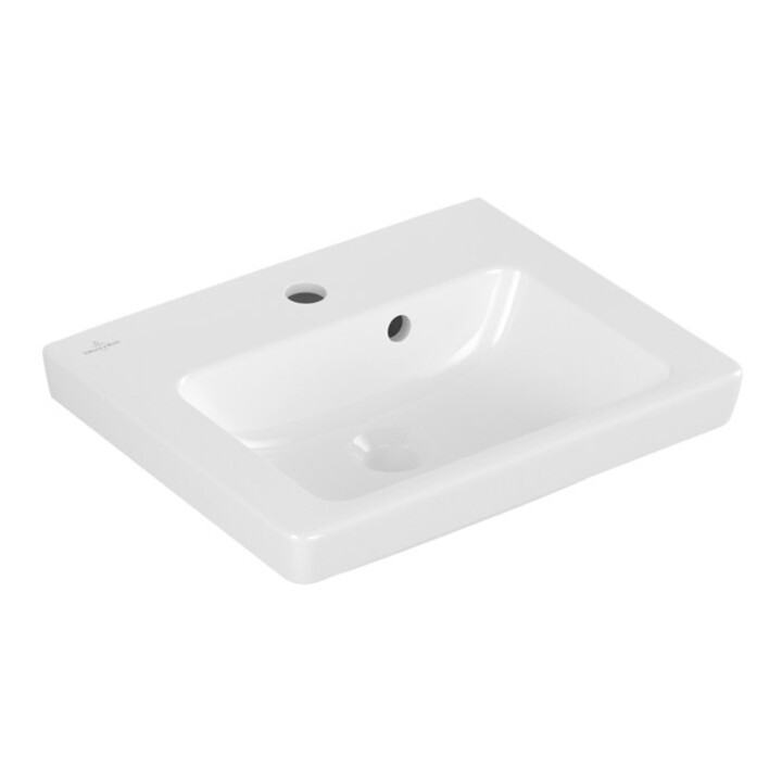 V&B Lavabo Subway 2.0 45x37 cm, blanc, avec trou de robinet, trop-plein