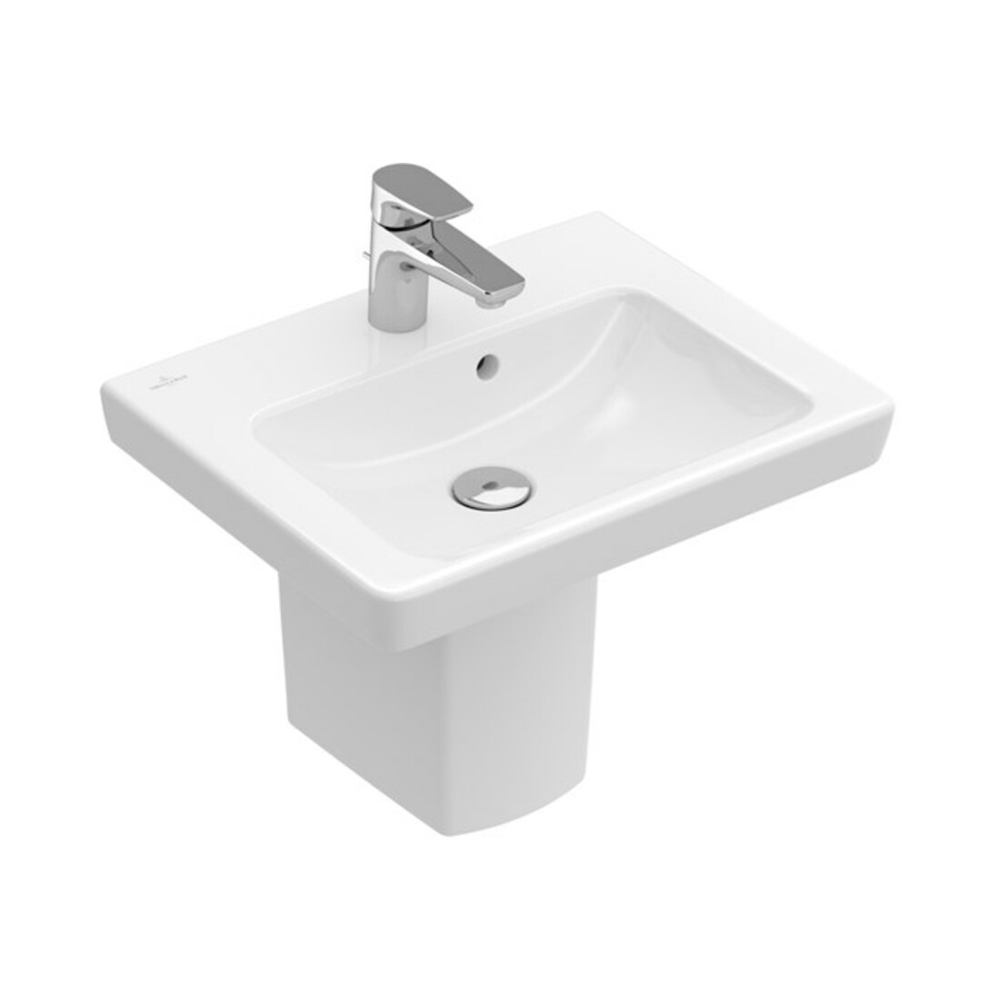 V&B Lavabo Subway 2.0 50x40cm, blanc C+, avec trou de robinet, trop-plein