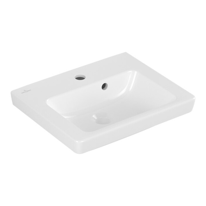 V&B Lavabo Subway 2.0 we C+, 50x40 cm, avec trou de robinet, trop-plein