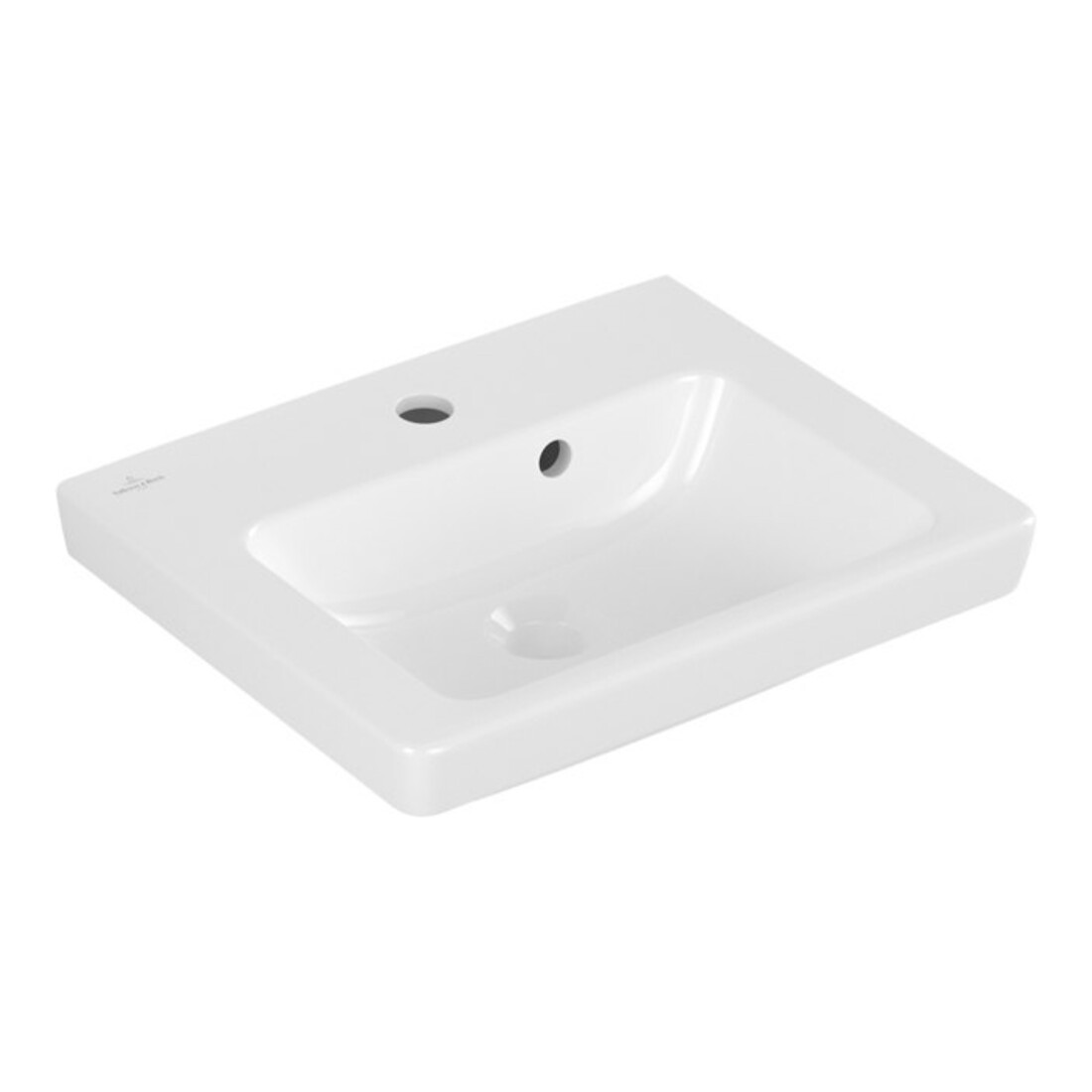 V&B Lavabo Subway 2.0 we C+, 50x40 cm, avec trou de robinet, trop-plein