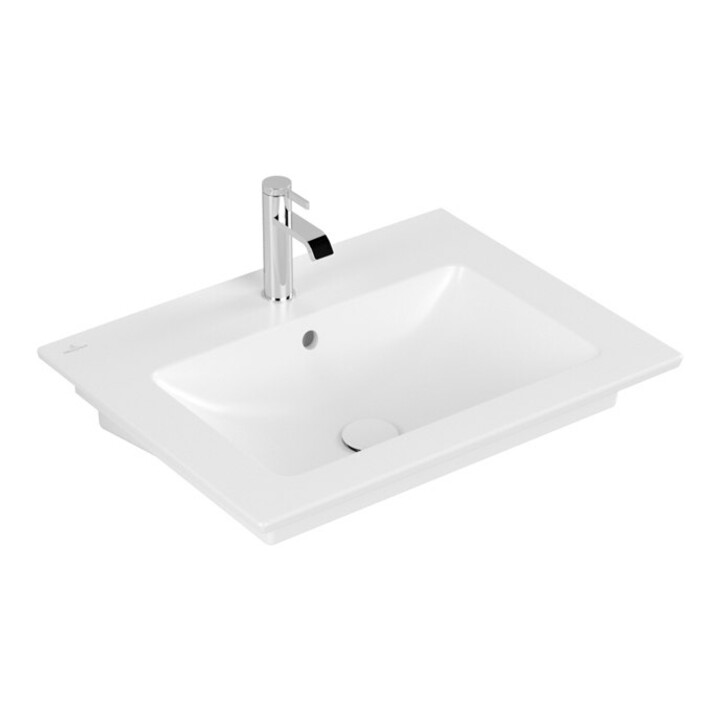 V&B Lavabo Venticello 65x50 cm, avec robinet, avec trop-plein, blanc brillant C-plus