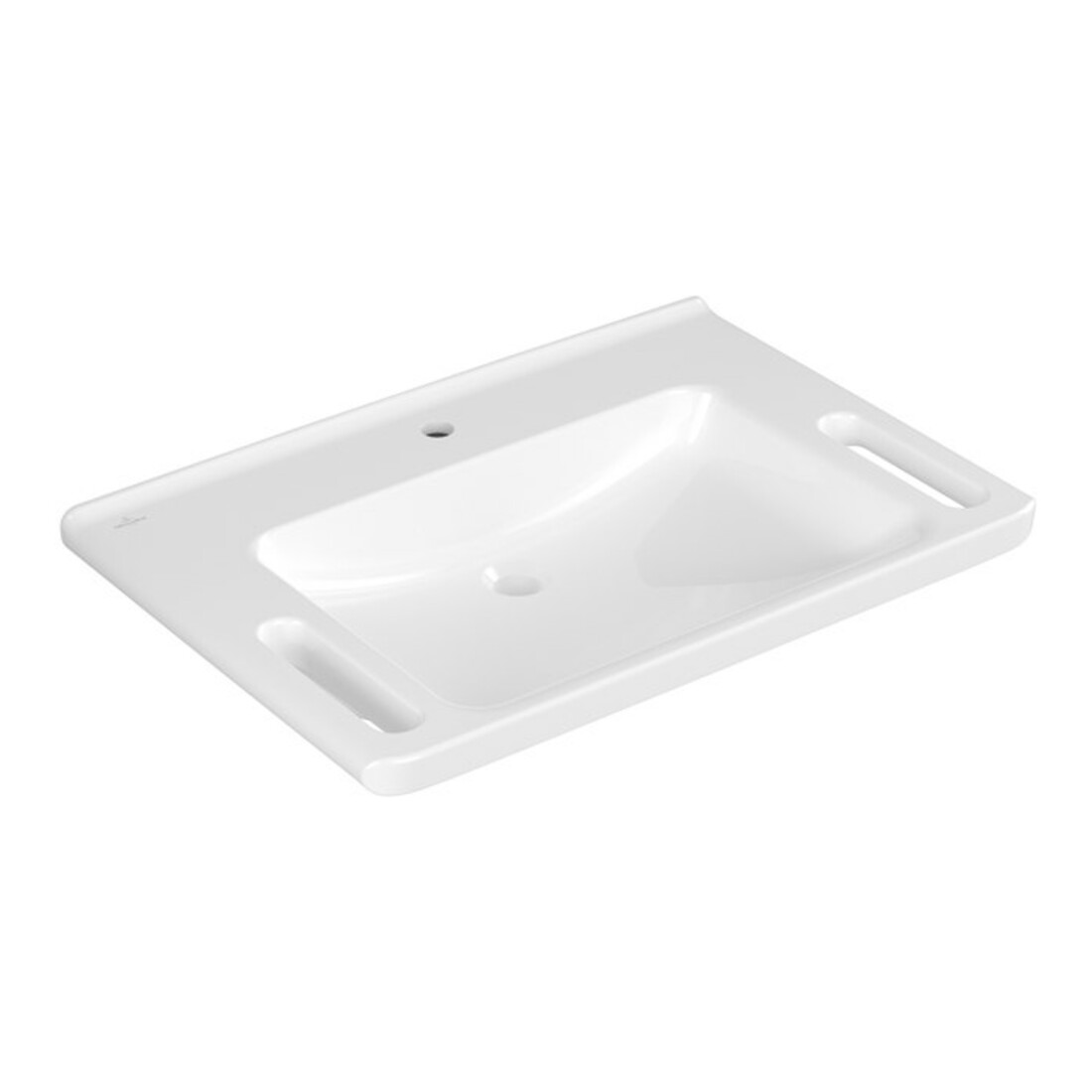 V&B Lavabo Vicare 80x55 cm, avec robinet, sans trop-plein, blanc C-plus