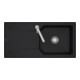 V&B Linara 60 Flat Évier affleurant avec garniture, commande manuelle, noir pur-1