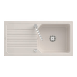 V&B Linara 60 Flat Évier Affleurant c/ Garniture vidage, Excentrique, crema CeramicPlus