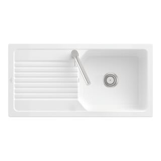 V&B Linara 60 Flat Évier affleurant céramique alpin CeramicPlus, vidage manuel