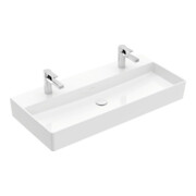 V&B Memento 2.0 Lavabo 100x47 cm, 2x trou robinet, sans trop-plein, blanc alpin-4