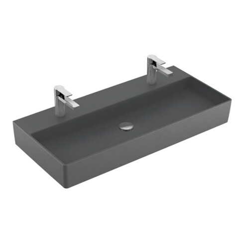 V&B Memento 2.0 Lavabo 100x47 cm, 2xTrous de robinet, sans trop-plein, graph. C+