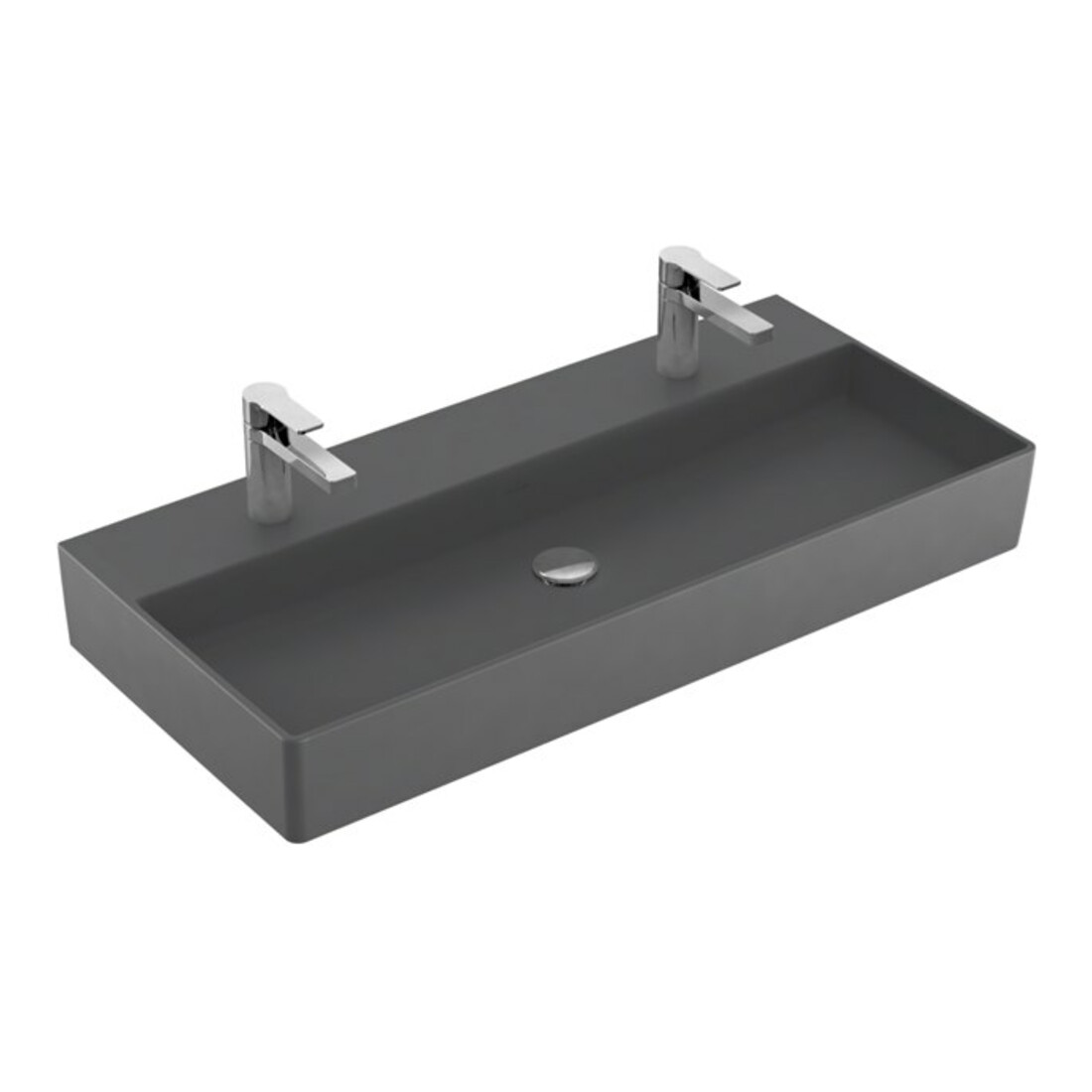 V&B Memento 2.0 Lavabo 100x47 cm, 2xTrous de robinet, sans trop-plein, graph. C+