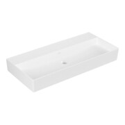 V&B Memento 2.0 Lavabo 100x47 cm, fermé, sans trop-plein, blanc alp C-plus