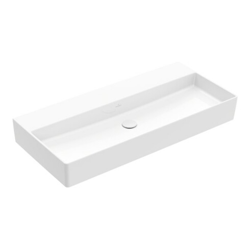 V&B Memento 2.0 Lavabo 100x47 cm, fermé, sans trop-plein, blanc alp C-plus