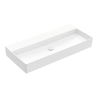 V&B Memento 2.0 Lavabo 100x47 cm, fermé, sans trop-plein, blanc alpin