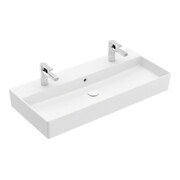 V&B Memento 2.0 Lavabo 100x47 cm, gs, 2x trou robinet, avec trop-plein, blanc brillant C+