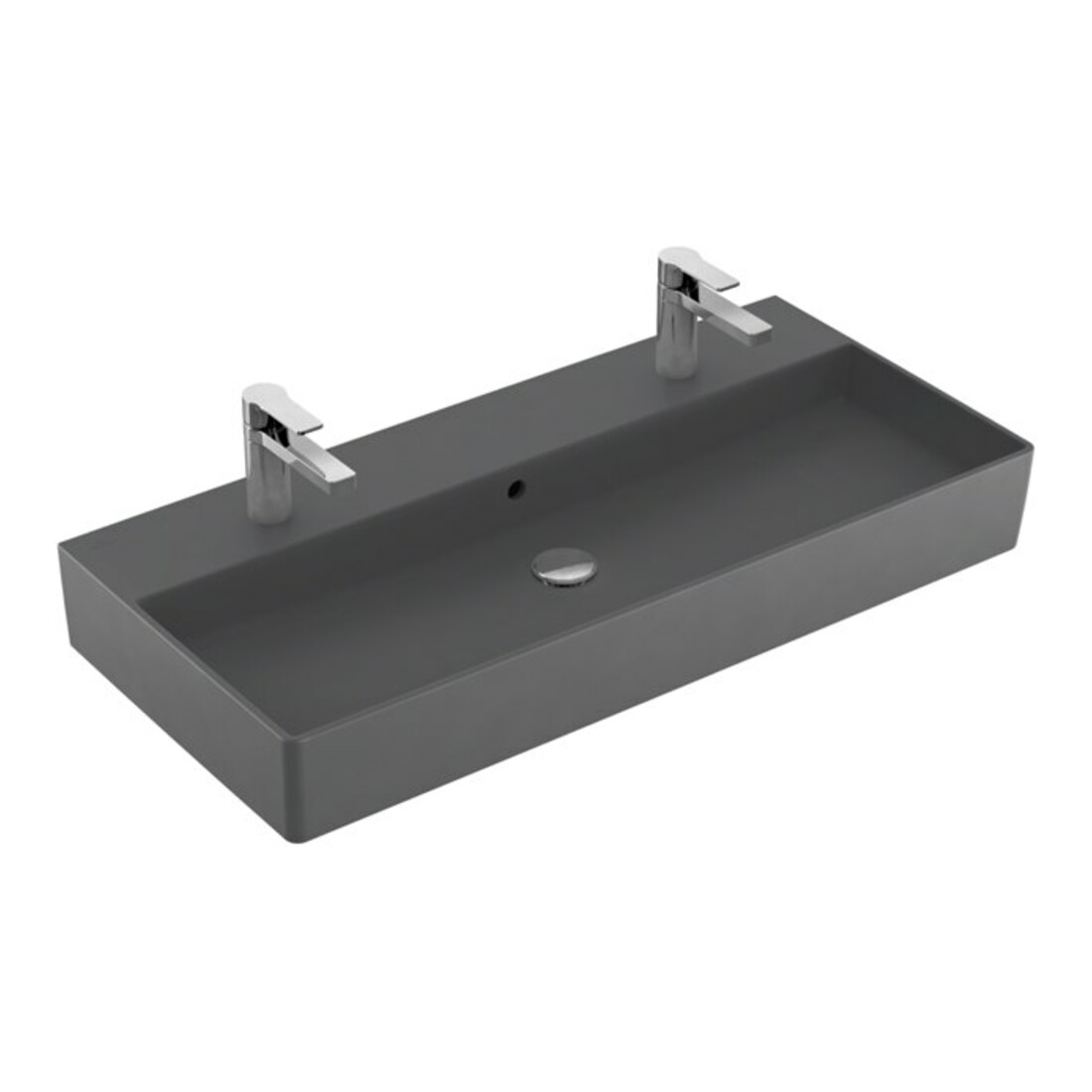 V&B Memento 2.0 Lavabo 100x47 cm, gs, 2x trou robinet, avec trop-plein, graph. C+